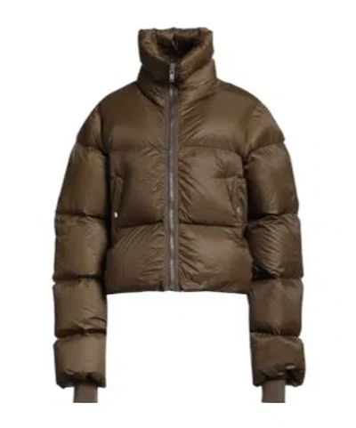 Rick Owens Thick Padded Down Jacket In Brown