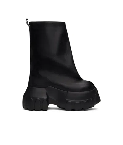 Rick Owens Black Hollywood Flared Mega Tractor Boots In 09 Black
