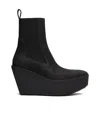 Rick Owens Black Concordians Sliver Platform Beatle Chelsea Boots