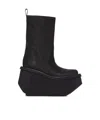 Rick Owens Porterville Sliver Platform Beatle Ankle Short Boots In Black