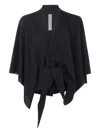 Rick Owens Tie-front Cape Top In Blue