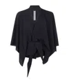 Rick Owens Tie-front Cape Top In Black