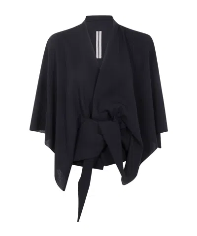 RICK OWENS TIE-FRONT CAPE TOP