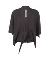 Rick Owens Tie-front Cape Top In Black
