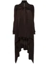 Rick Owens Tied Long Wrap Coat In Brown