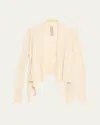 Rick Owens Tied Short Wrap Wool Cardigan Sweater In Dinge