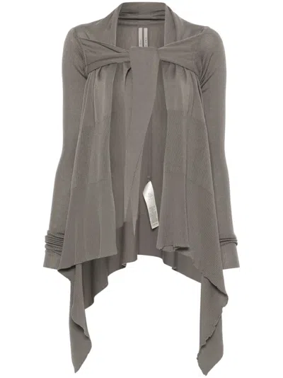 Rick Owens Tied Wrap Cardigan In Gray