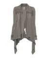 Rick Owens Tied Wrap Cardigan In Gray