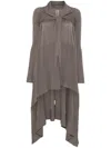 Rick Owens Tied Wrap Coat In Grau