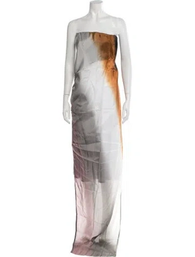 Pre-owned Rick Owens Tie-dye Print Strapless Top W/ Tags In Black