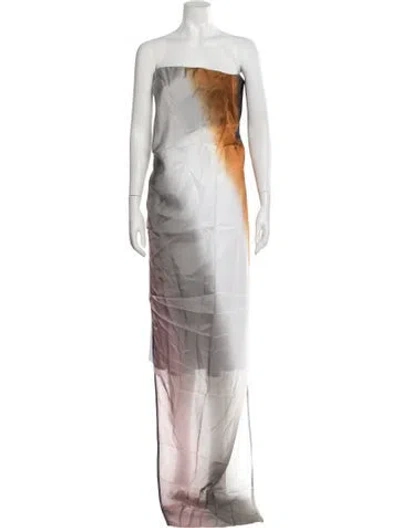 Pre-owned Rick Owens Tie-dye Print Strapless Top W/ Tags In Grey