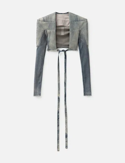 Rick Owens Tight Jacket In Blue