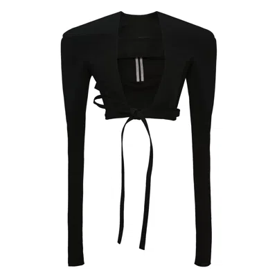 Rick Owens Tight Top Poly Cotton Canvas In Black