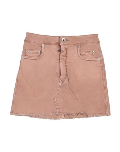 Rick Owens Babies'  Toddler Girl Denim Skirt Antique Rose Size 6 Cotton, Elastane, Rubber In Brown