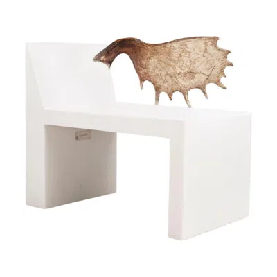 Pre-owned Rick Owens Tomb Chair By : White Marble & Moose Antler, Modern Design