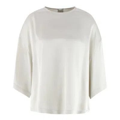 Rick Owens Open-necked Black Shirt In Beige