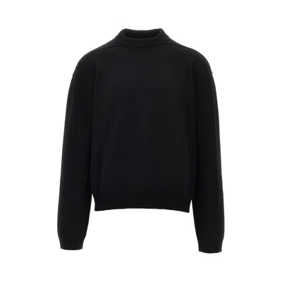 Rick Owens Tommy Ribbed-trim Drop-shoulder Jumper In Blue