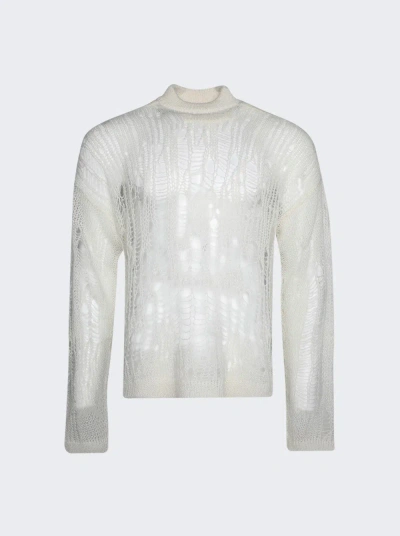 Rick Owens Tommy Lupetto Knit In Milk