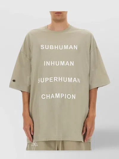 Rick Owens Tommy Oversized Graphic Print T-shirt In Gray