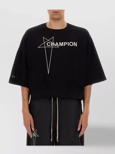 Rick Owens Tommy Oversized Graphic Print T-shirt In Black