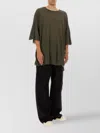 Rick Owens Tommy Oversized Sheer Round Neck T-shirt In Green