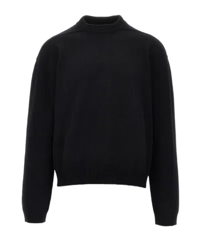 Rick Owens Tommy Ribbed-trim Drop-shoulder Sweater In Black