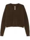 Rick Owens Tommy V-neck Jumper In Braun