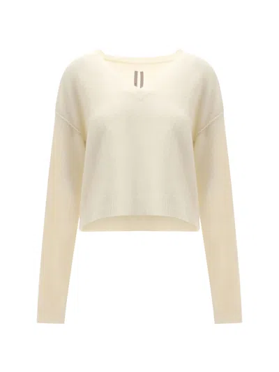 Rick Owens Tommy Sweater In Alpaca In Neutral