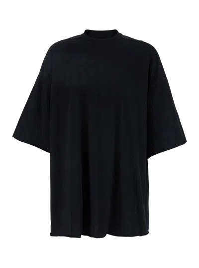 Rick Owens Tommy T Black Oversized T-shirt In Cotton Man