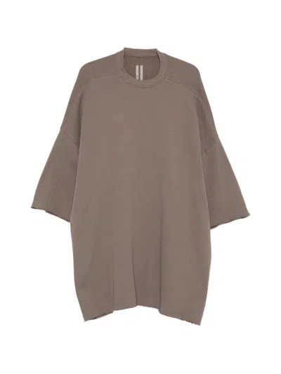 Rick Owens Tommy T Frayed T-shirt In Gray