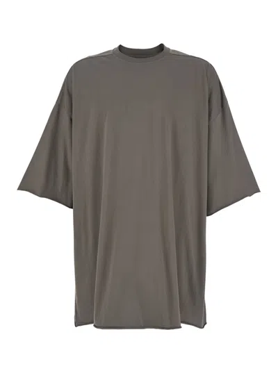 Rick Owens Tommy T Grey Oversized T-shirt In Cotton Man
