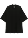 Rick Owens Crewneck Oversized T-shirt Raw-edge Hems In Black