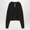 Rick Owens Alpaca Knit Oversized V-neck Sweater In Black