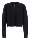 Rick Owens Black Sweater With V Neck And Dropped Shoulders In Wool Blend Man In Black