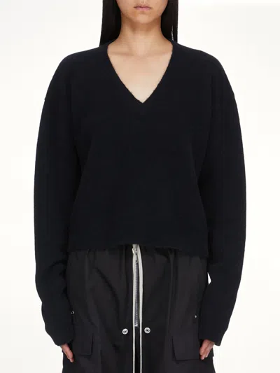 Rick Owens Tommy V Neck In Blue