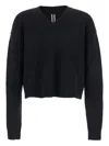 Rick Owens Black Sweater With V Neck And Dropped Shoulders In Wool Blend Man In Black