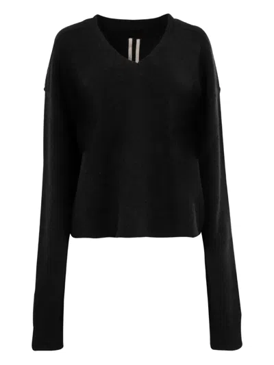 Rick Owens Tommy V-neck Jumper In Black