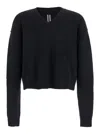 Rick Owens Black Sweater With V Neck And Dropped Shoulders In Wool Blend Man In Multi