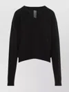Rick Owens Tommy V-neck Sweater With Signature Knitted Line In Black