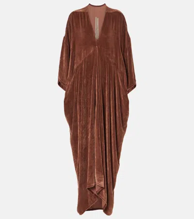 Rick Owens Tommykite Gathered Jersey Gown In Red