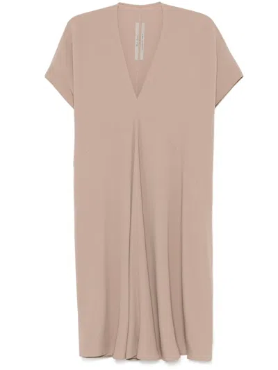 Rick Owens Tommykite V-neck Midi Dress In Brown