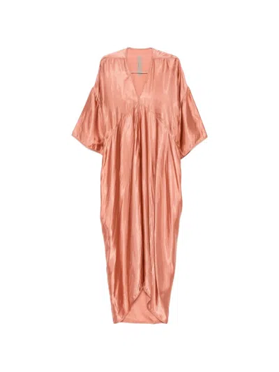 Rick Owens Tommykite V-neck Maxi Dress In Brown