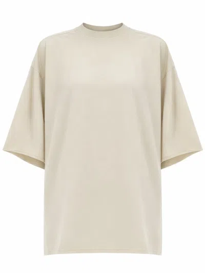 Rick Owens Tommy-t Cotton Boxy Side Slits T-shirt In Neutral