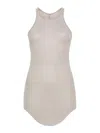 Rick Owens Fine-ribbed Tank Top In Gris Claro
