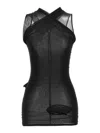 Rick Owens Semi-transparent Cupro Stretch Jersey Top In Black