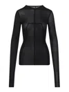 Rick Owens Fitted High Neck Top In Luxurious Cupro-elastane Blend In Black