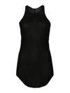 Rick Owens Ribbed Long Tank Top In Black