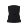 Rick Owens Strapless Black Top With Fitted Bodice And Flared Hem In Black