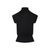 Rick Owens Short Sleeves Turtle Neck Top In Black
