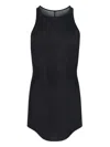 Rick Owens Viscose And Silk Tank Top In Black